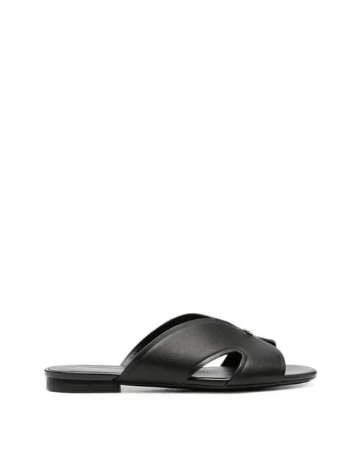SERGIO MORETTI FIRENZE Black Cut-Out Detail Sandals