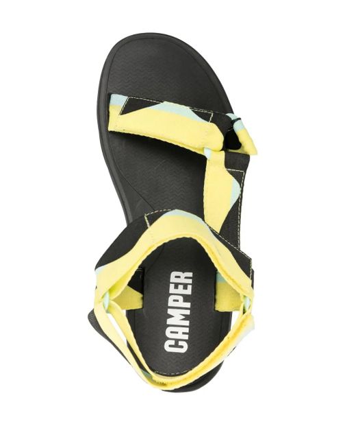 Camper Black Graphic-Print Touch-Strap-Fastening Sandals for men