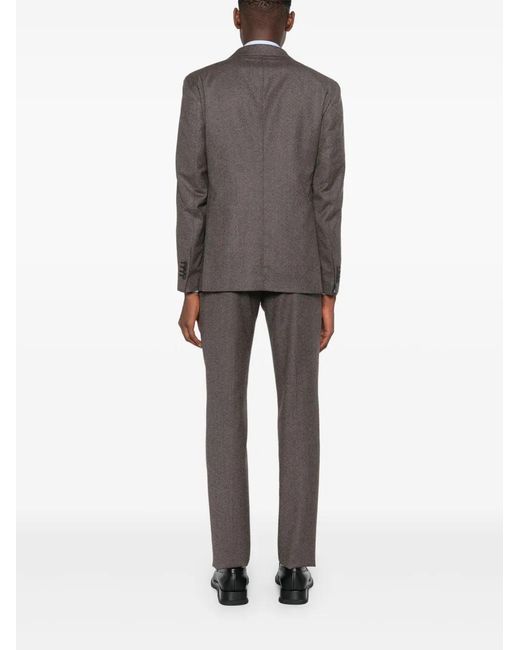 Tagliatore Gray Single-Breasted Virgin Wool Suit for men