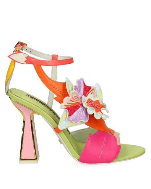 Kat Maconie Pink 105Mm Floral Orela Sandals