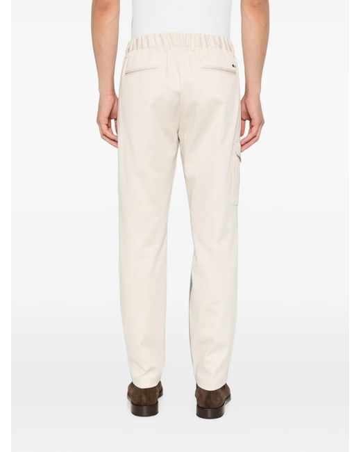 Herno White Drawstring-Waistband Cargo-Pocket Trousers for men