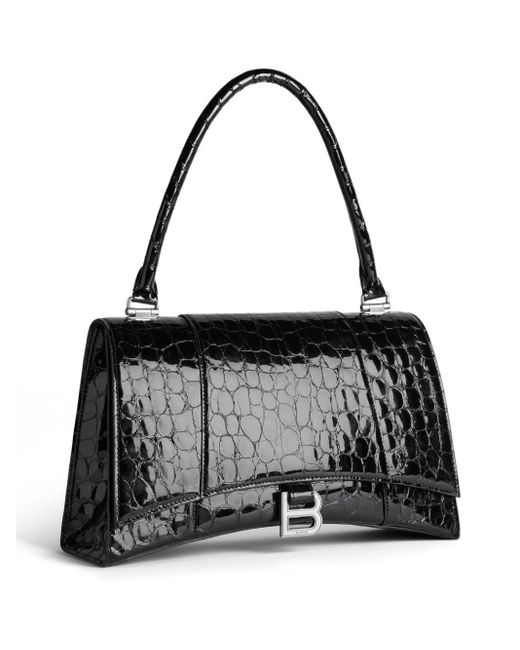 Balenciaga Hourglass Hinge Medium Leather Shoulder Bag in Black Lyst