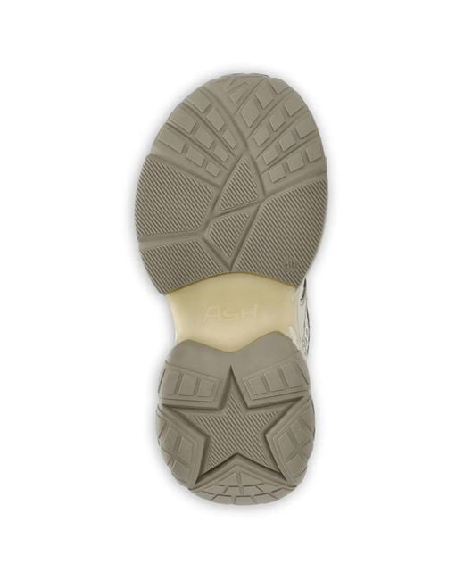 Ash White Dragon Mesh-Panel Sneakers