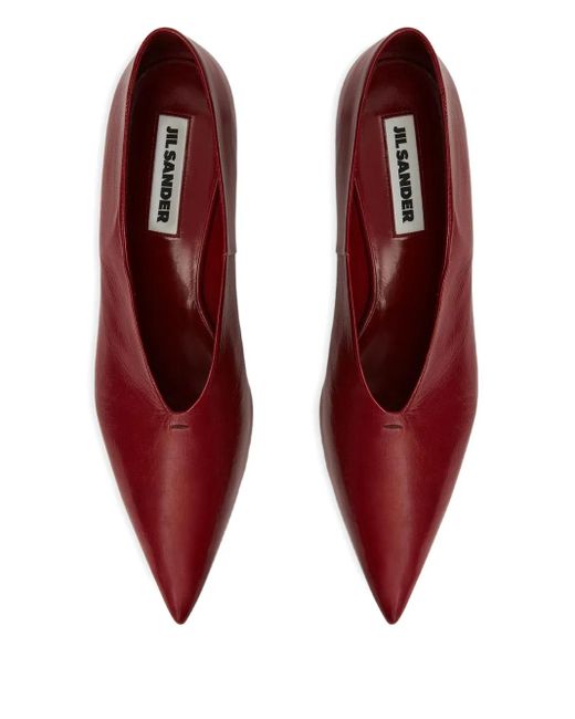 Jil Sander レザーパンプス Red