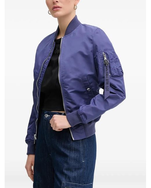 Alpha Industries Blue Zip-Up Bomber Jacket