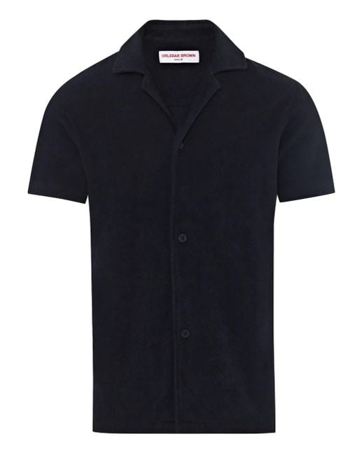 Orlebar Brown Blue Short-sleeve Button-fastening Shirt for men