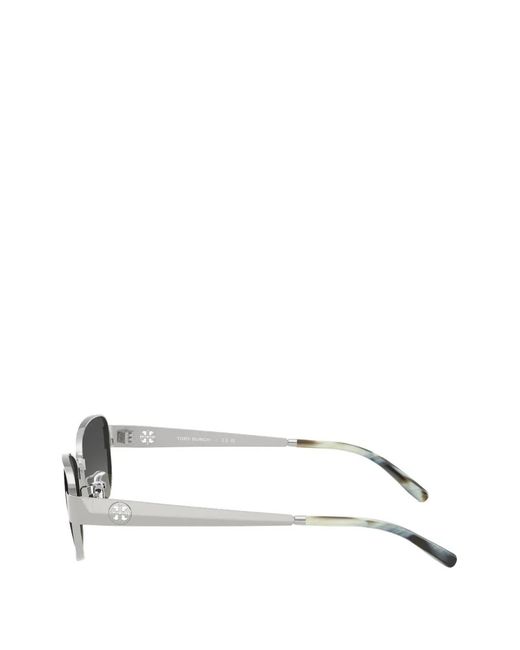 Tory Burch Gray Rectangle-Frame Sunglasses
