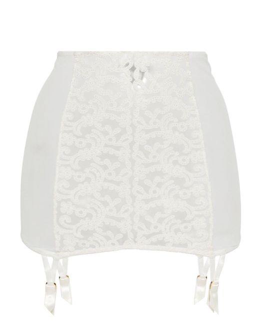 Kiki de Montparnasse White Lola Lace Garter Skirt