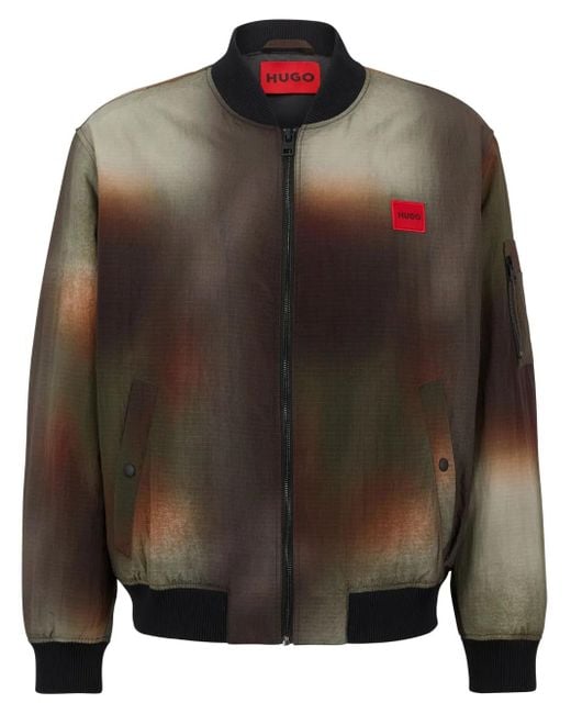 HUGO Byler Bomberjacke Mit Logo-Patch in Black für Herren