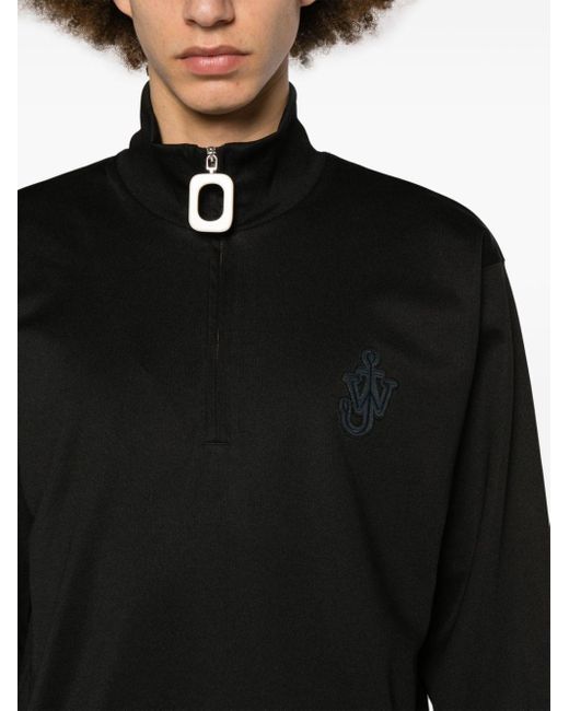 J.W. Anderson Black Logo-patch Zip-up Sweatshirt for men