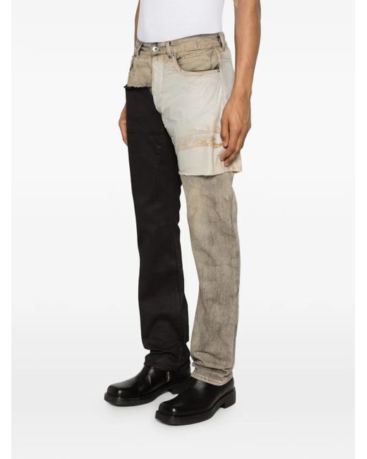 Rick Owens White Patchwork Jeans for men