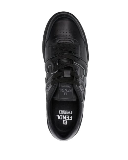 Fendi Black Match Leather Sneaker for men