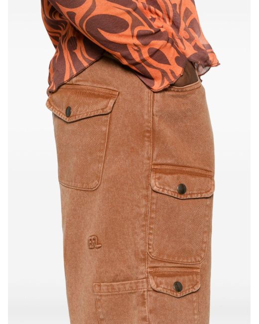 ERL Brown Denim Cargo Shorts for men
