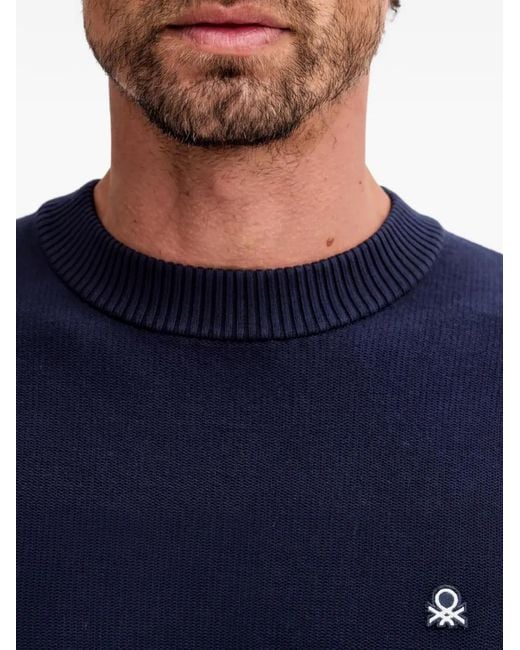 Pull À Logo Brodé Benetton pour homme en coloris Blue