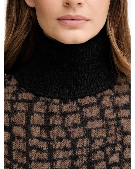 Joop! Black Kordula Patterned Roll-Neck Sweater