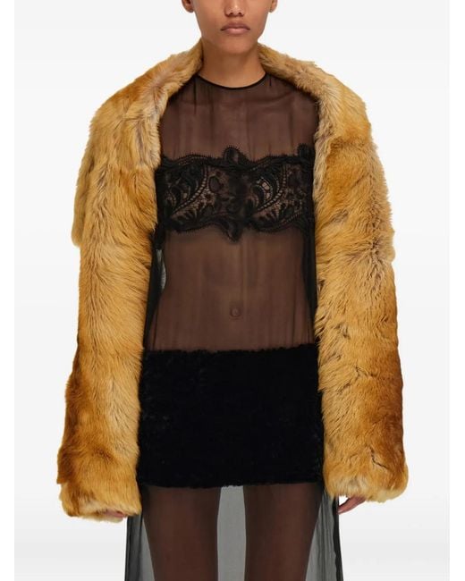Ferragamo Yellow Shearling Bolero Jacket