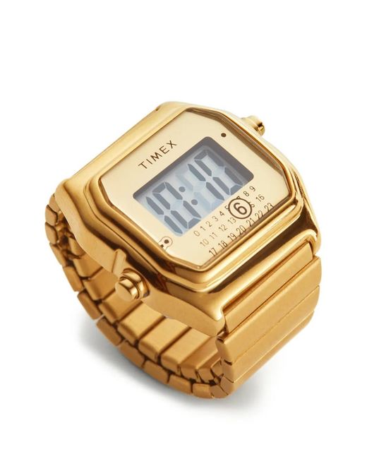 MM6 by Maison Margiela Metallic X Timex Digital 19Mm Ring Watch