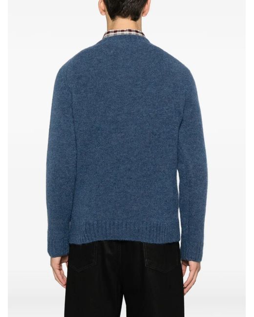 FILIPPO DE LAURENTIIS Blue Ribbed Knitwear for men