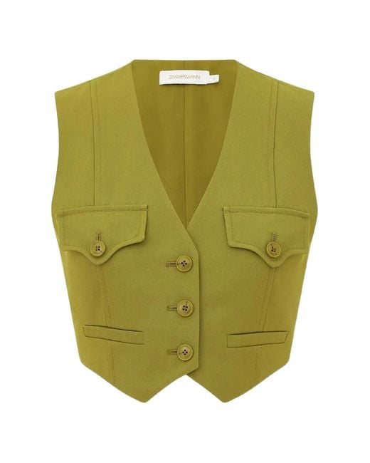 Zimmermann Green Pocket Button Waistcoat