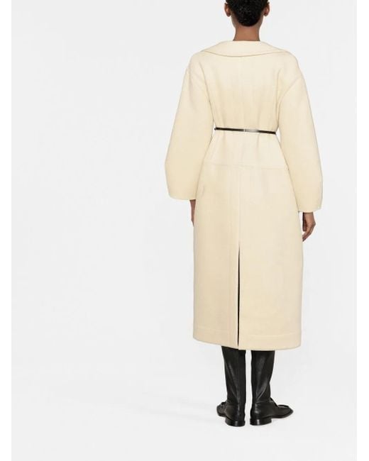 Jil Sander Wollen Jas in het Natural