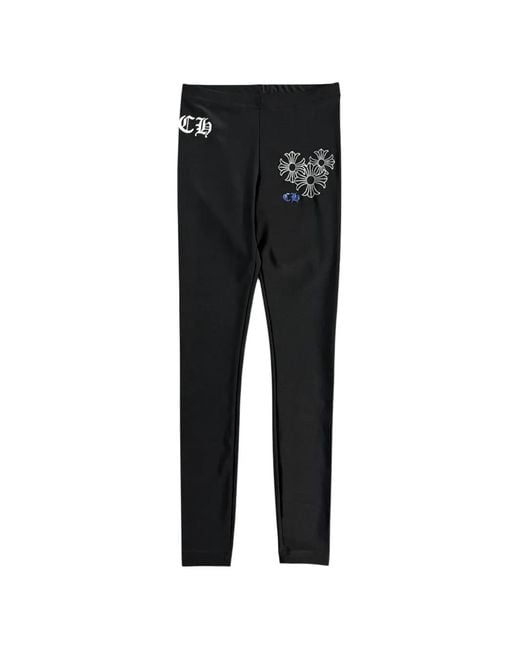 Chrome Hearts Black Plus Cross Leggings for men