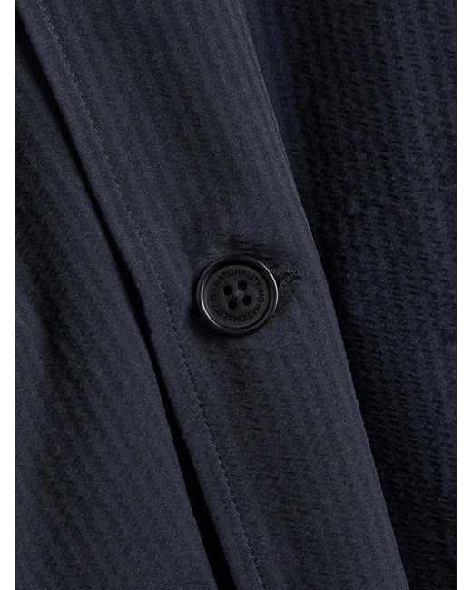 NN07 Blue Seersucker-Texture Button-Up Jacket for men