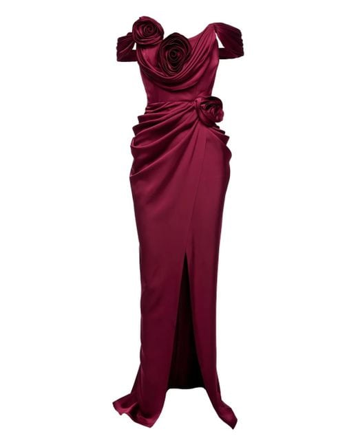 Ana Radu Red Rose-Embellishment Maxi Dress