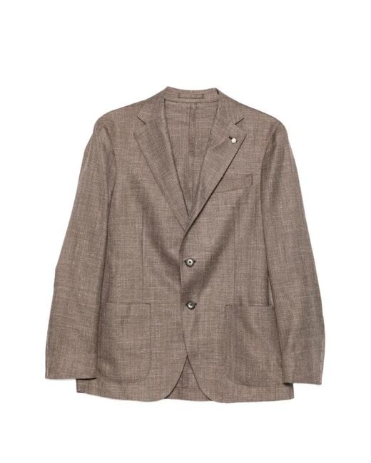 L.b.m. 1911 Brown Single-Breasted Notched-Lapel Jacket for men