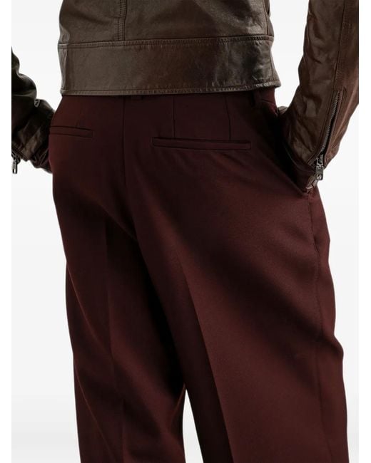 Dolce & Gabbana Purple Wool Gabardine Trousers for men