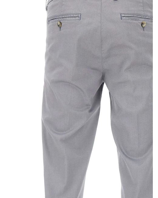 Re-hash Gray Cuffed Cotton-Blend Trousers for men