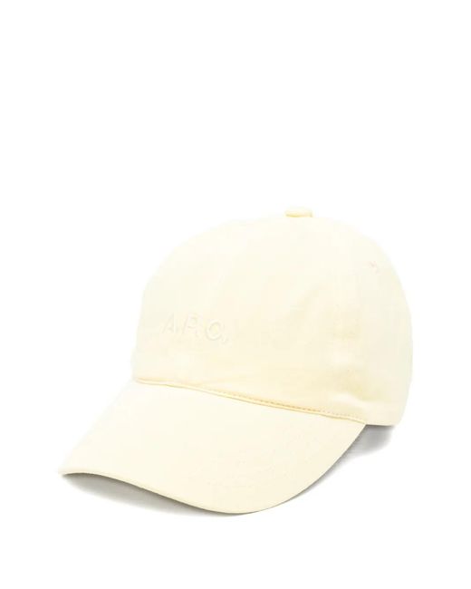 Cappello Con Logo di A.P.C. in Natural