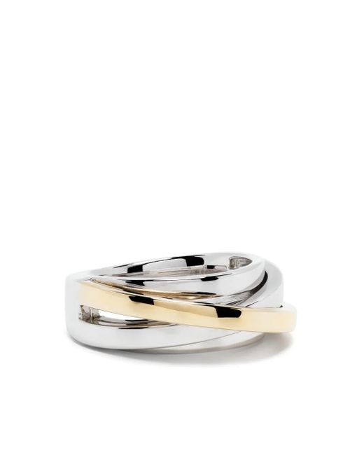 Tom Wood White 9K And Sterling Orb Slim Duo Ring