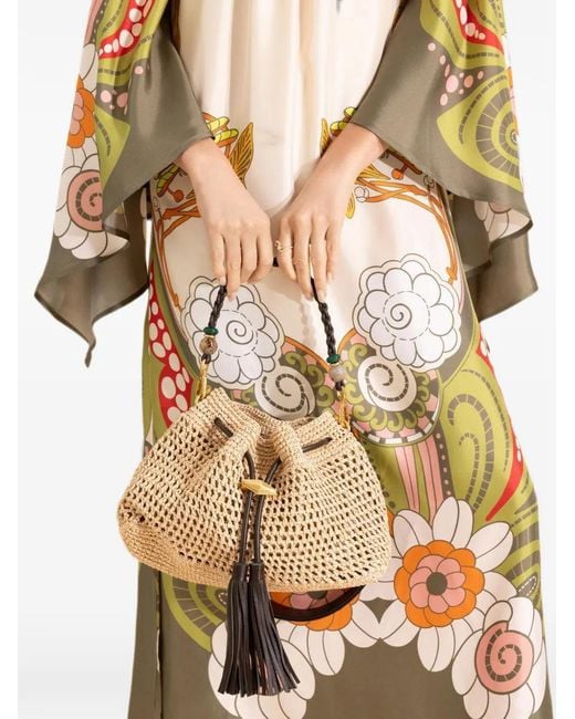 Jimmy Choo Natural Medium Cinch Tote Bag