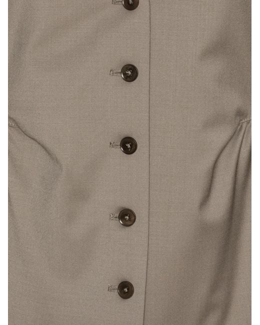 ROTATE BIRGER CHRISTENSEN Gray Buttoned Peplum Gilet