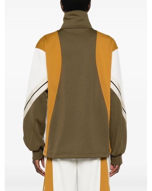 Palm Angels Green Monogram-Embroidered Colourblock Track Jacket