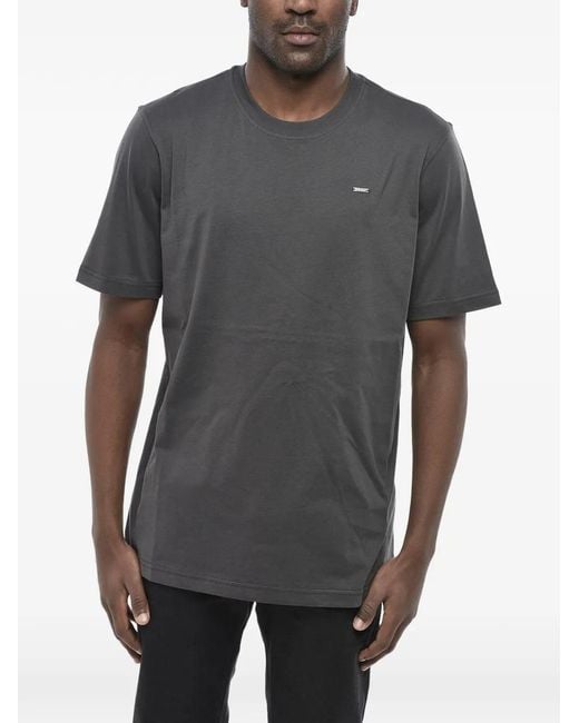 DIESEL Gray Logo-Plaque T-Shirt for men