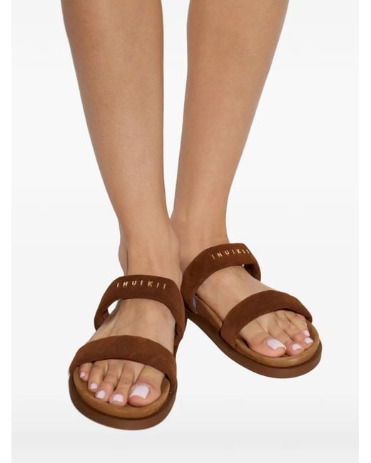 Inuikii Brown Sandales En Cuir À Bride