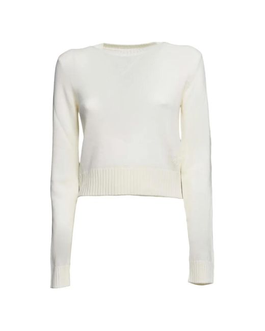 Jil Sander White Crew-Neck Long-Sleeved Sweater