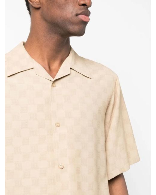 M I S B H V Natural Monogram-Print Short-Sleeve Shirt for men