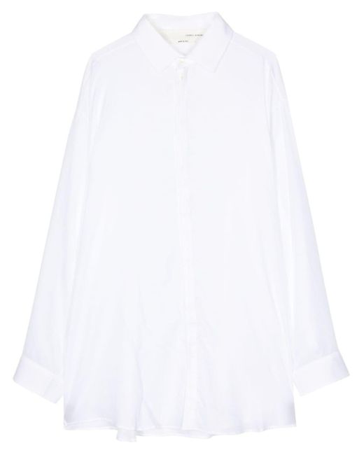 Isabel Benenato Hemd mit langem Schnitt in White für Herren