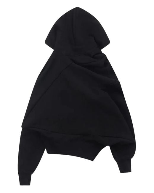 Junya Watanabe Black Asymmetric-Design Cotton Hoodie