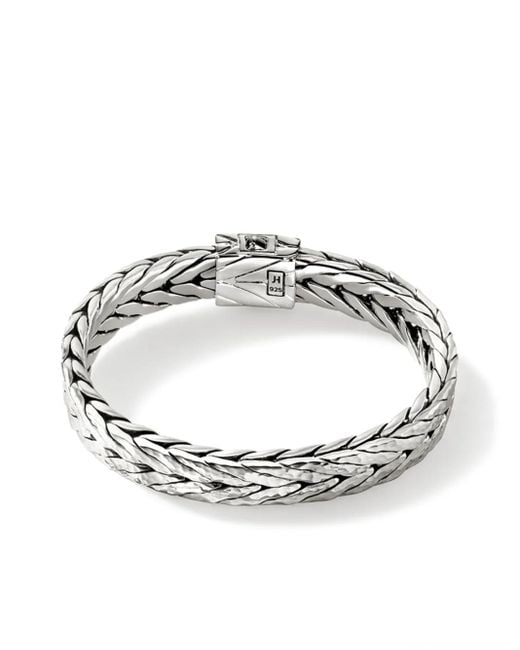 John Hardy Metallic Sterling Hammered Bracelet for men