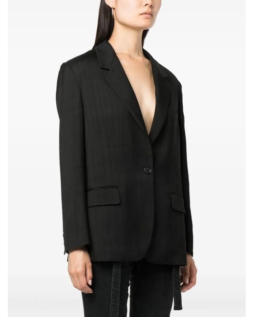 MSGM Black Notched-Lapels Single-Breasted Blazer
