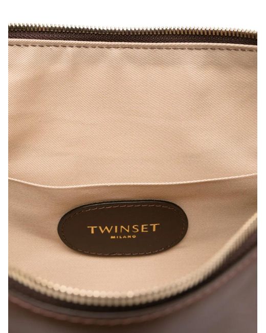 Twinset Brown Mittelgroße Liliane Schultertasche Mit Kettenverzierung