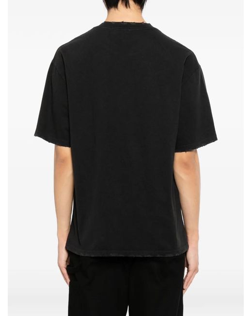 WARMAN Black Graphic T-Shirt for men