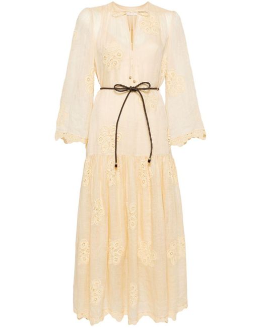 Zimmermann Natural Acadian Embroidered Maxi Dress