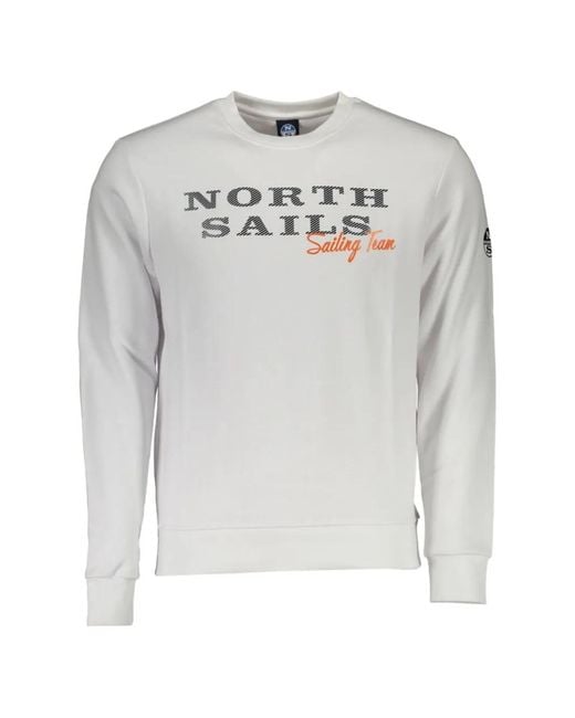 North Sails Gray Logo-Print Crew-Neck Sweatshirt for men