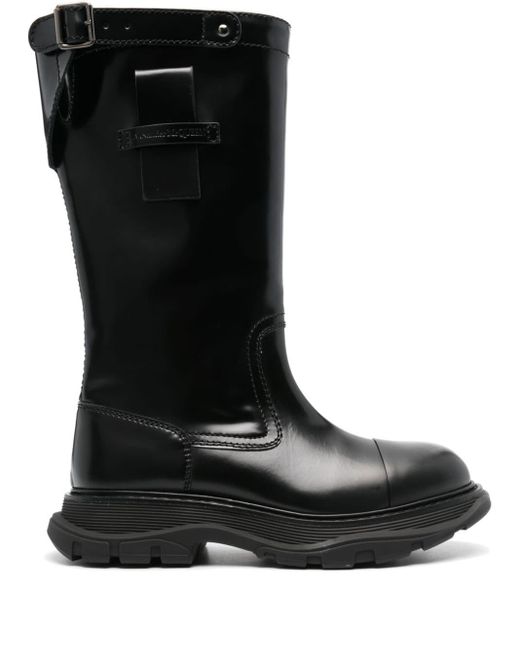 Alexander McQueen Black Mid-calf Leather Boots for men