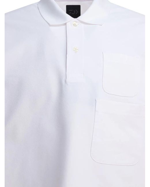 Daiwa Pier39 White Double-Pocket Polo Shirt for men