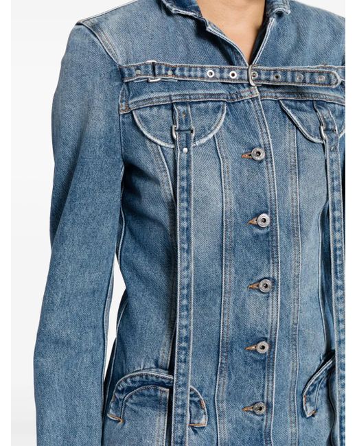 Vestido corto vaquero de manga larga Off-White c/o Virgil Abloh de color Blue